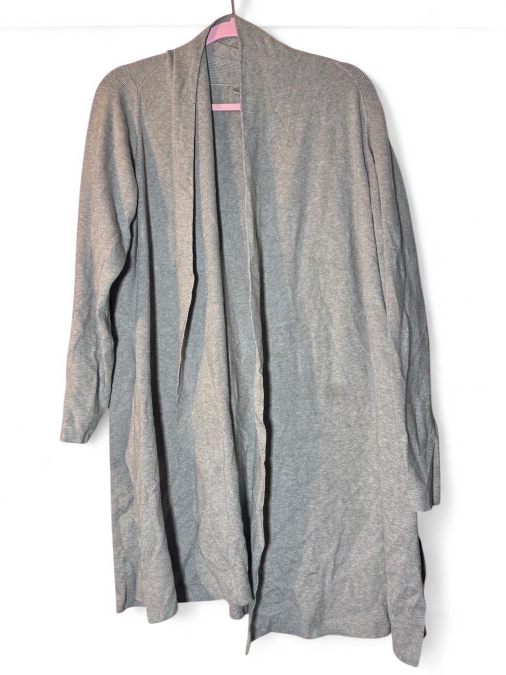 Avenue Open-Front Long Cardigan Jacket - Gray